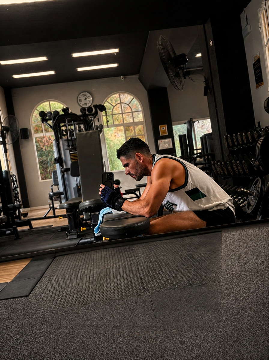 Pablo Vicente entrenando en el gimnasio