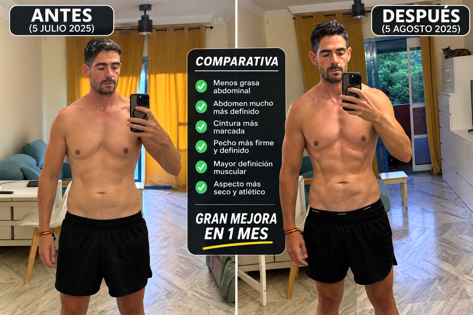 Evolución personal de Pablo Vicente en 1 mes con entrenamiento Heavy Duty
